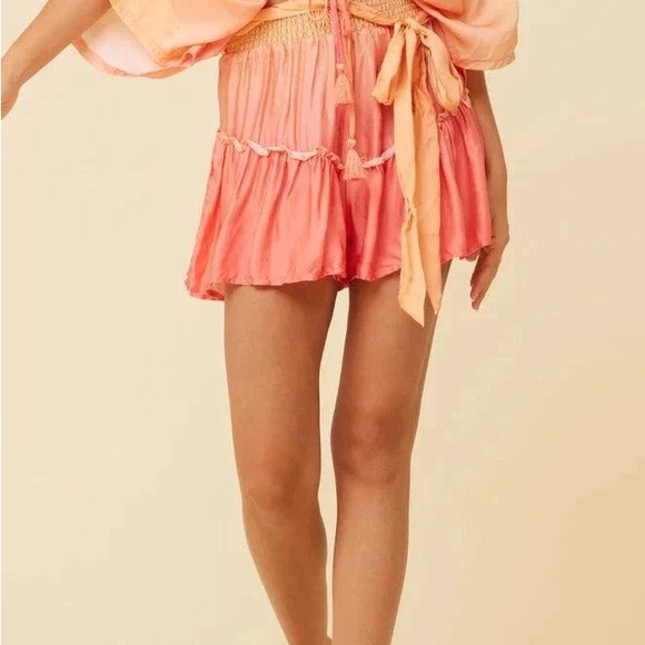 NWT Surf Gypsy Sunset Satin Shorts ONLY- ombré dip dye soft NO TOP INCLUDED - Picture 3 of 16